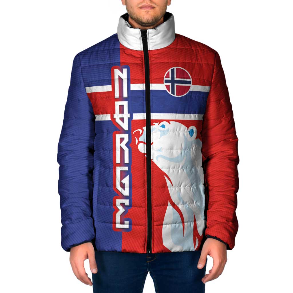 Custom Norway Ice Hockey Padded Jacket Polar Bears-Viking Ornament Flag Style