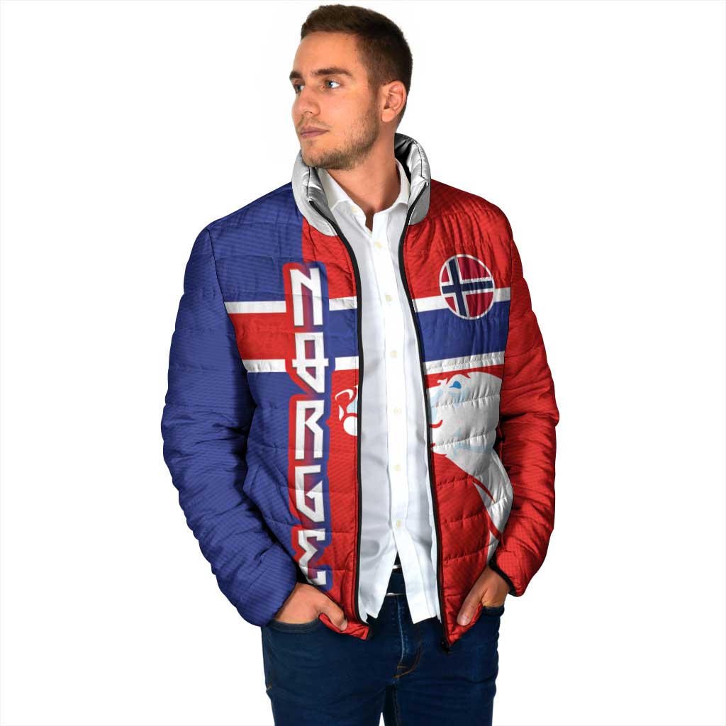 Custom Norway Ice Hockey Padded Jacket Polar Bears-Viking Ornament Flag Style