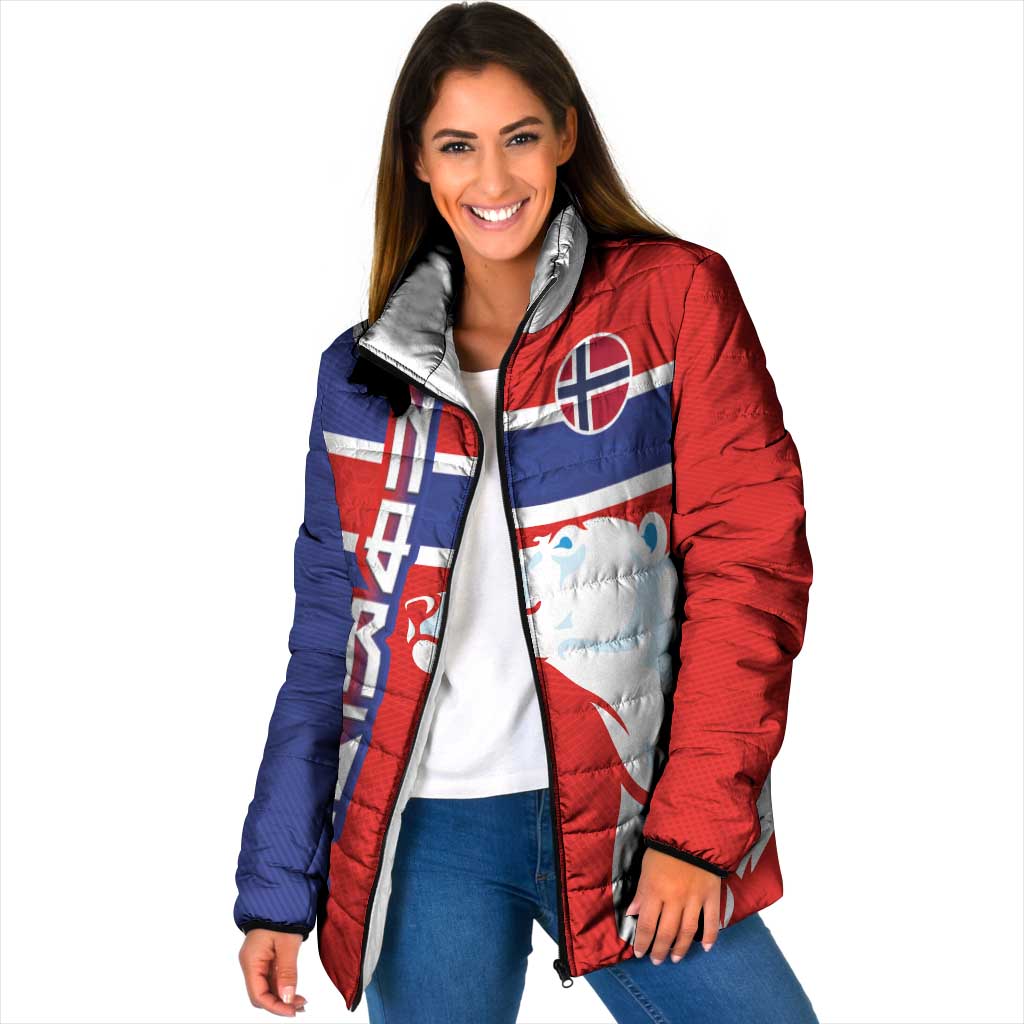 Custom Norway Ice Hockey Padded Jacket Polar Bears-Viking Ornament Flag Style