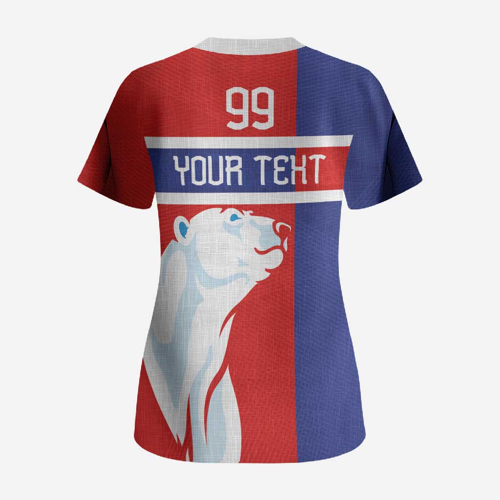 Custom Norway Ice Hockey Scrub Top Polar Bears-Viking Ornament Flag Style