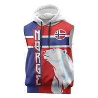 Custom Norway Ice Hockey Sleeveless Hoodie Polar Bears-Viking Ornament Flag Style