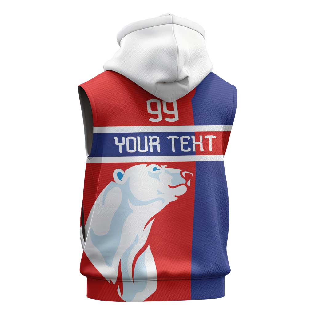 Custom Norway Ice Hockey Sleeveless Hoodie Polar Bears-Viking Ornament Flag Style