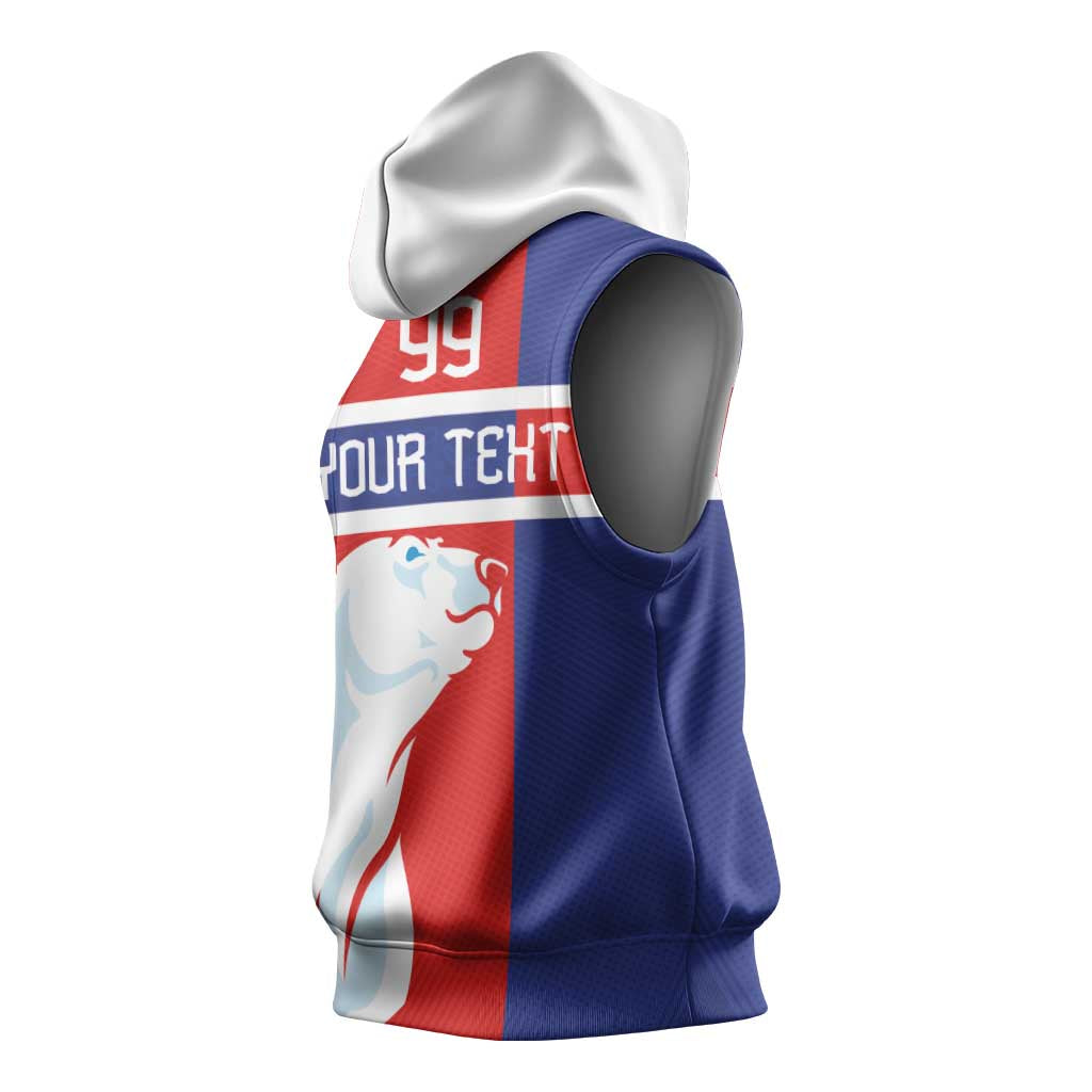 Custom Norway Ice Hockey Sleeveless Hoodie Polar Bears-Viking Ornament Flag Style