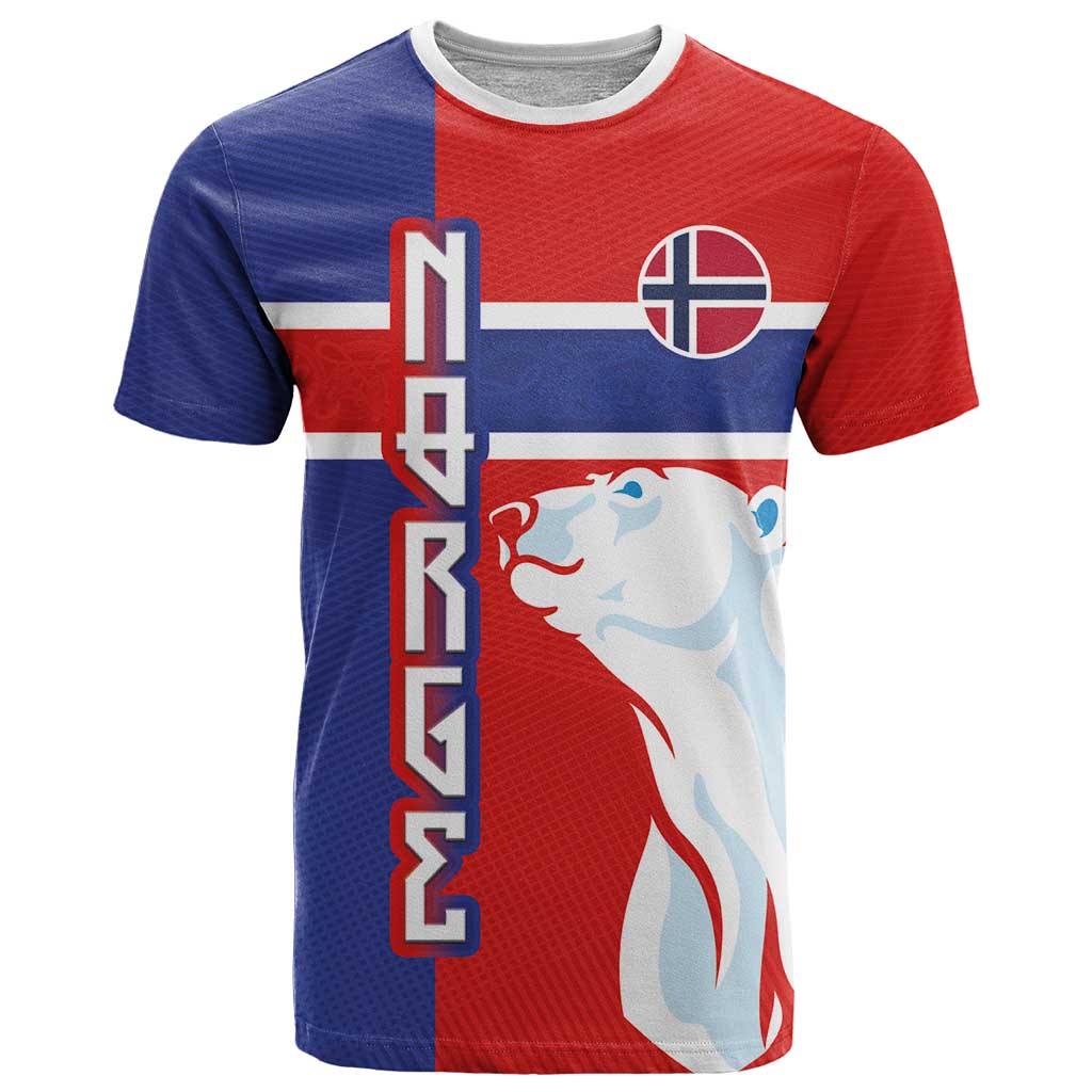 Custom Norway Ice Hockey T Shirt Polar Bears-Viking Ornament Flag Style