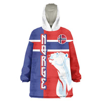 Custom Norway Ice Hockey Wearable Blanket Hoodie Polar Bears-Viking Ornament Flag Style