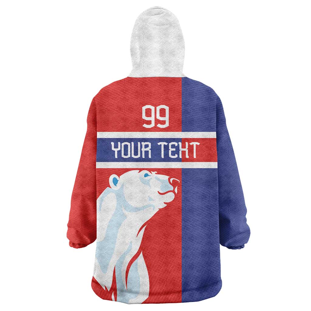 Custom Norway Ice Hockey Wearable Blanket Hoodie Polar Bears-Viking Ornament Flag Style