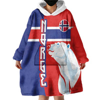 Custom Norway Ice Hockey Wearable Blanket Hoodie Polar Bears-Viking Ornament Flag Style
