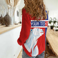 Custom Norway Ice Hockey Women Casual Shirt Polar Bears-Viking Ornament Flag Style