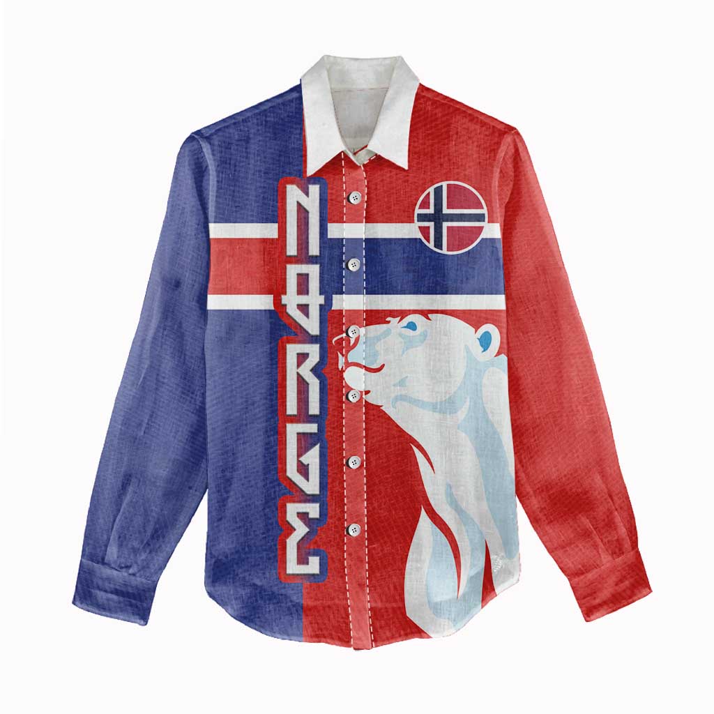 Custom Norway Ice Hockey Women Casual Shirt Polar Bears-Viking Ornament Flag Style