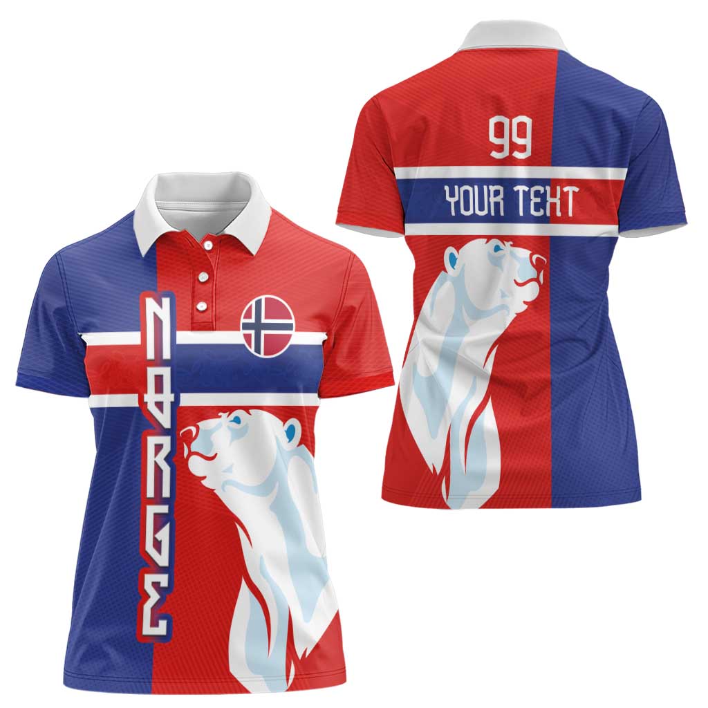 Custom Norway Ice Hockey Women Polo Shirt Polar Bears-Viking Ornament Flag Style