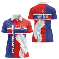 Custom Norway Ice Hockey Women Polo Shirt Polar Bears-Viking Ornament Flag Style