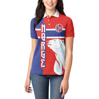 Custom Norway Ice Hockey Women Polo Shirt Polar Bears-Viking Ornament Flag Style