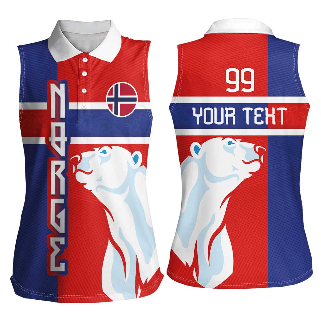 Custom Norway Ice Hockey Women Sleeveless Polo Shirt Polar Bears-Viking Ornament Flag Style