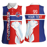 Custom Norway Ice Hockey Women Sleeveless Polo Shirt Polar Bears-Viking Ornament Flag Style