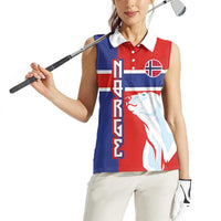 Custom Norway Ice Hockey Women Sleeveless Polo Shirt Polar Bears-Viking Ornament Flag Style