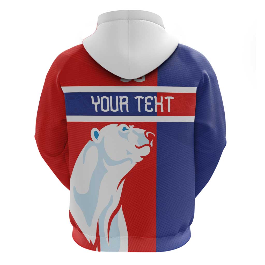 Custom Norway Ice Hockey Zip Hoodie Polar Bears-Viking Ornament Flag Style