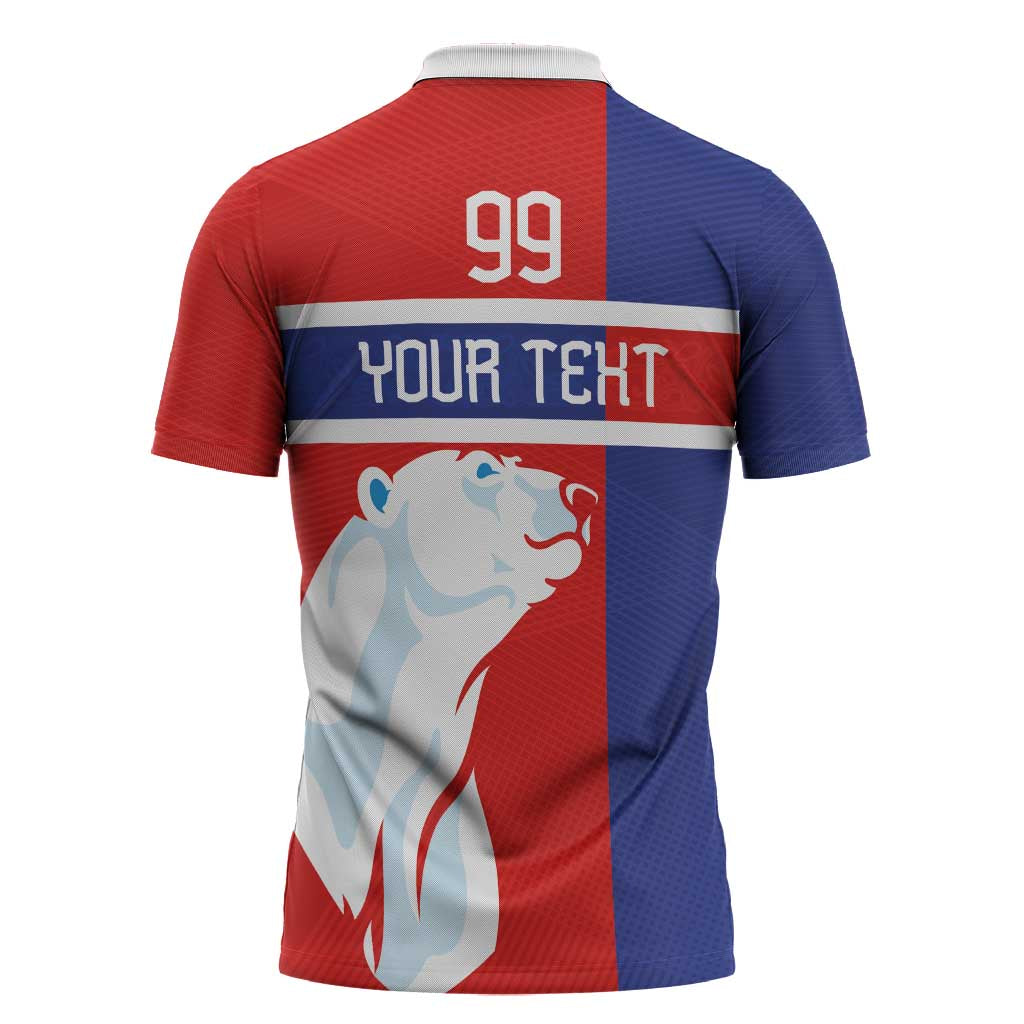 Custom Norway Ice Hockey Zipper Polo Shirt Polar Bears-Viking Ornament Flag Style