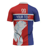 Custom Norway Ice Hockey Zipper Polo Shirt Polar Bears-Viking Ornament Flag Style