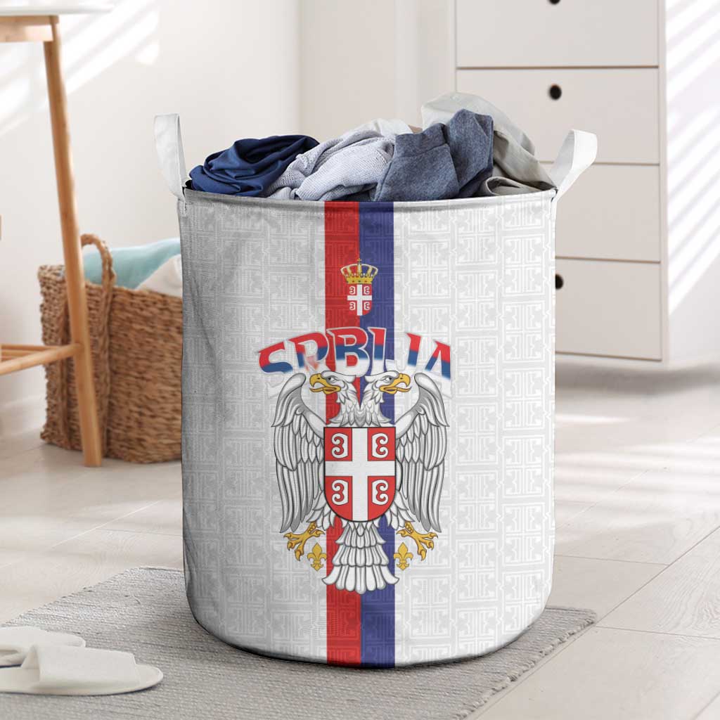Serbia Coat Of Arms Srbija Eagle Laundry Basket Traditional Serbian Heraldic Crest White Double Headed Eagle