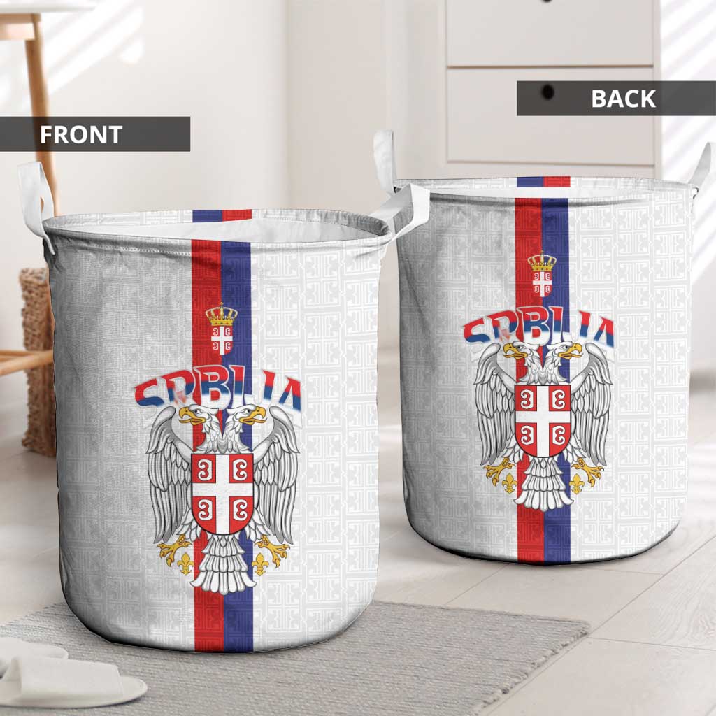 Serbia Coat Of Arms Srbija Eagle Laundry Basket Traditional Serbian Heraldic Crest White Double Headed Eagle