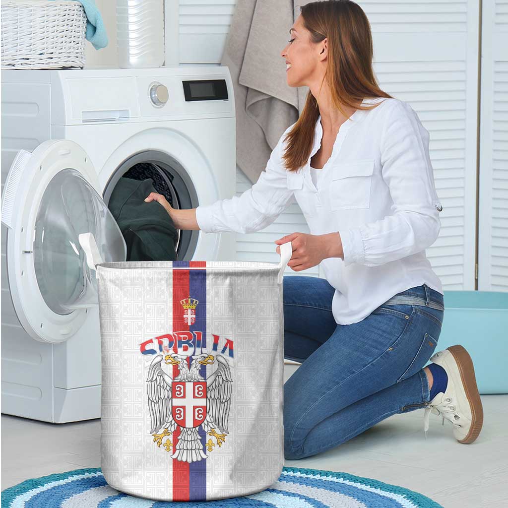 Serbia Coat Of Arms Srbija Eagle Laundry Basket Traditional Serbian Heraldic Crest White Double Headed Eagle