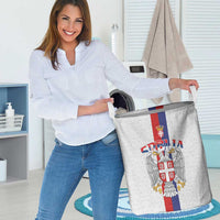 Serbia Coat Of Arms Srbija Eagle Laundry Basket Traditional Serbian Heraldic Crest White Double Headed Eagle