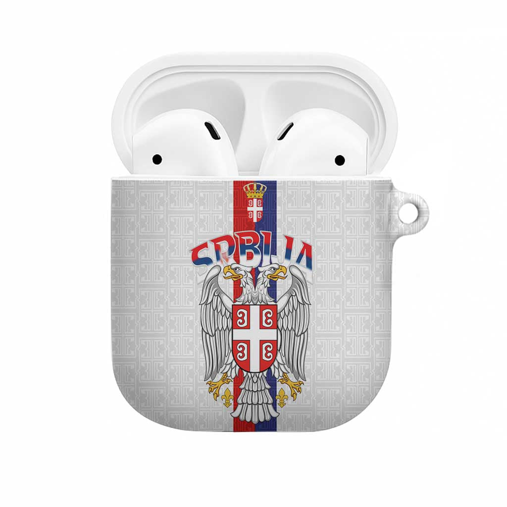Serbia Coat Of Arms Srbija Eagle AirPods Case Traditional Serbian Heraldic Crest White Double Headed Eagle