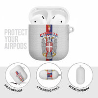 Serbia Coat Of Arms Srbija Eagle AirPods Case Traditional Serbian Heraldic Crest White Double Headed Eagle