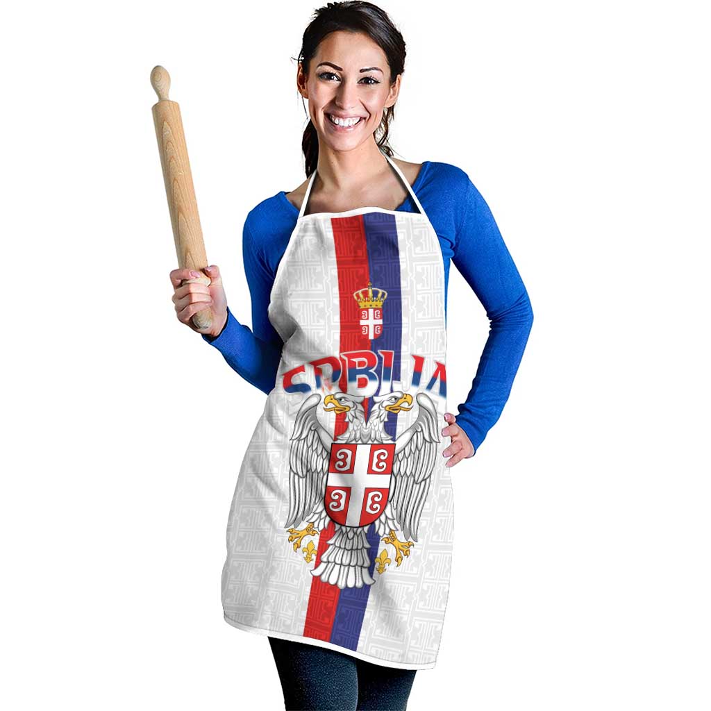 Serbia Coat Of Arms Srbija Eagle Apron Traditional Serbian Heraldic Crest White Double Headed Eagle