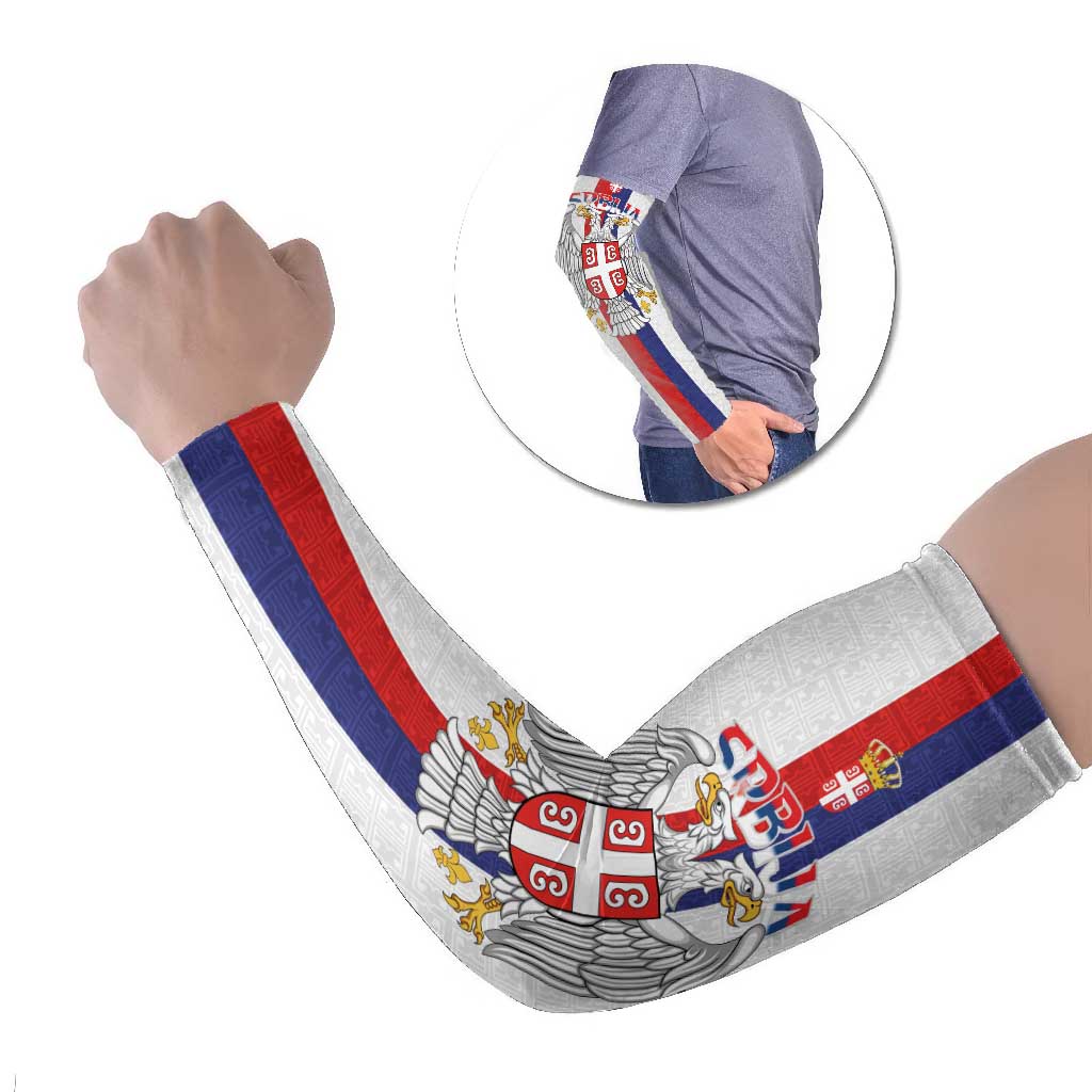 Serbia Coat Of Arms Srbija Eagle Arm Sleeves Traditional Serbian Heraldic Crest White Double Headed Eagle