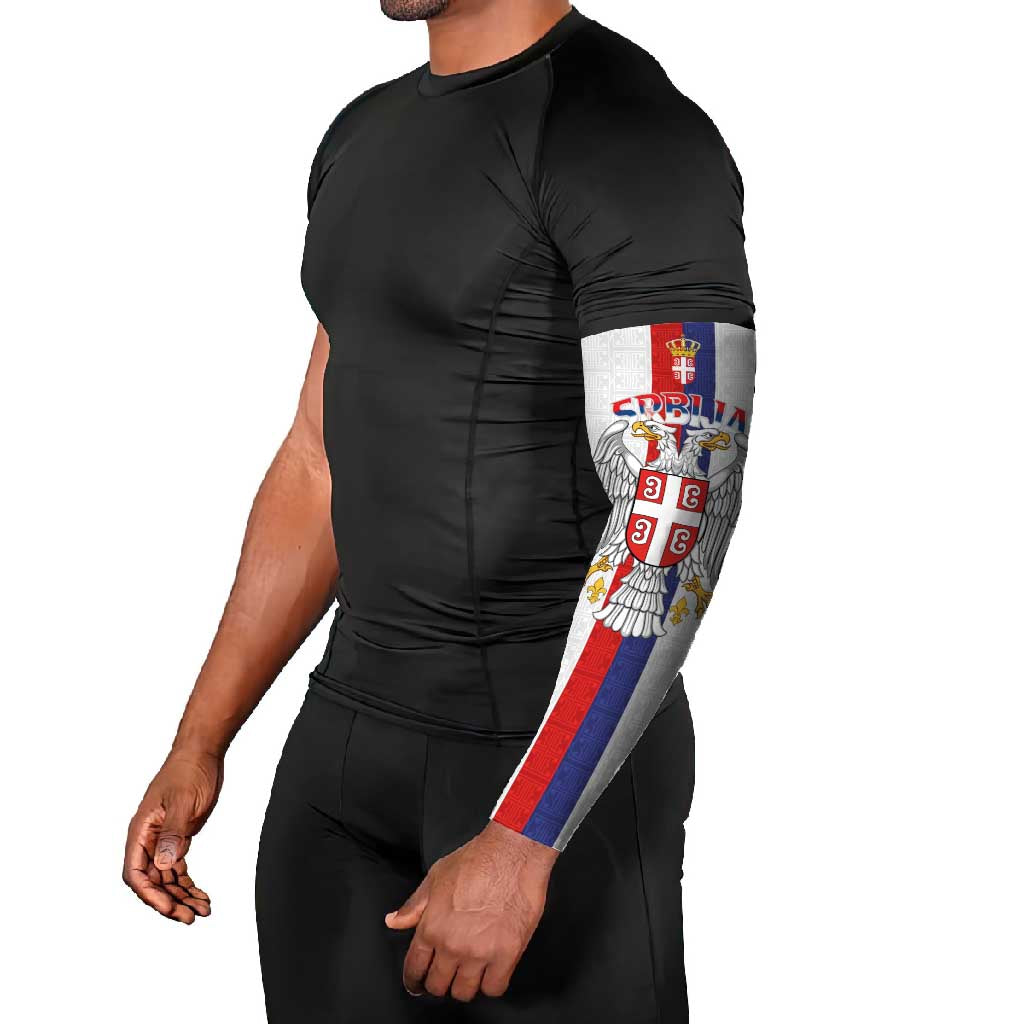 Serbia Coat Of Arms Srbija Eagle Arm Sleeves Traditional Serbian Heraldic Crest White Double Headed Eagle