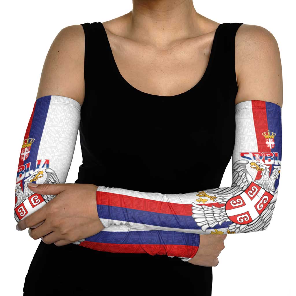Serbia Coat Of Arms Srbija Eagle Arm Sleeves Traditional Serbian Heraldic Crest White Double Headed Eagle