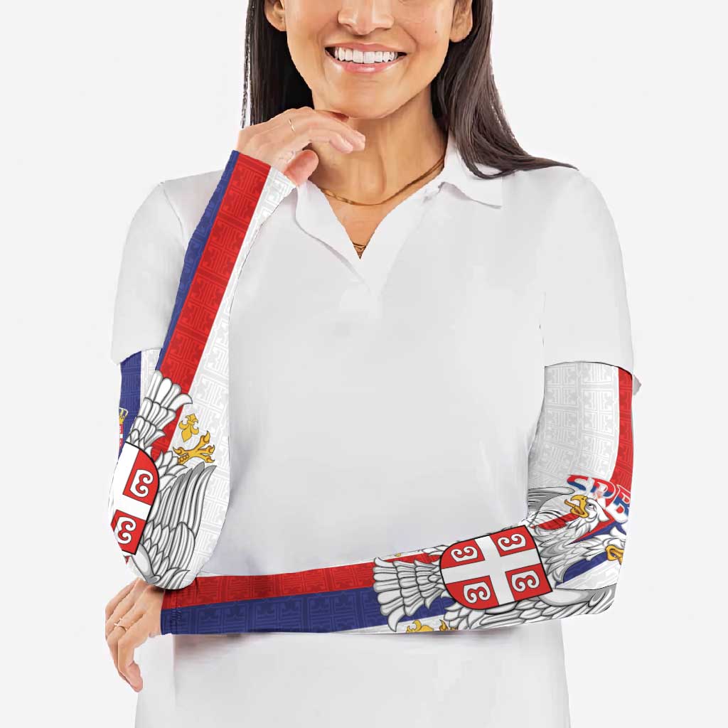 Serbia Coat Of Arms Srbija Eagle Arm Sleeves Traditional Serbian Heraldic Crest White Double Headed Eagle