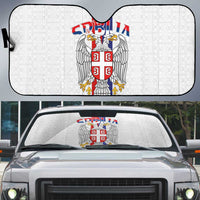 Serbia Coat Of Arms Srbija Eagle Auto Sun Shade Traditional Serbian Heraldic Crest White Double Headed Eagle