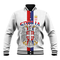 Serbia Coat Of Arms Srbija Eagle Baseball Jacket Traditional Serbian Heraldic Crest White Double Headed Eagle