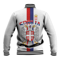 Serbia Coat Of Arms Srbija Eagle Baseball Jacket Traditional Serbian Heraldic Crest White Double Headed Eagle
