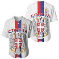 Serbia Coat Of Arms Srbija Eagle Baseball Jersey Traditional Serbian Heraldic Crest White Double Headed Eagle