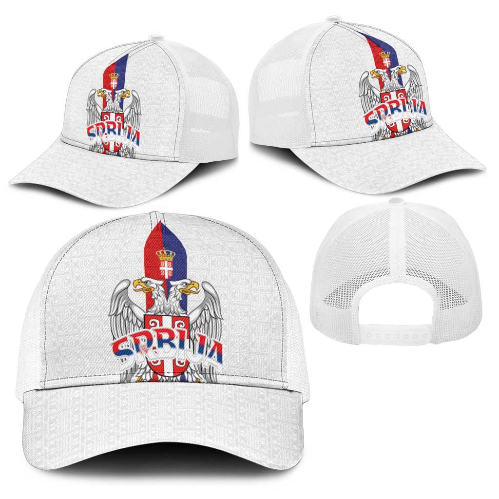 Serbia Coat Of Arms Srbija Eagle Baseball Net Cap Traditional Serbian Heraldic Crest White Double Headed Eagle