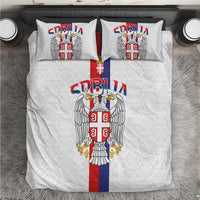 Serbia Coat Of Arms Srbija Eagle Bedding Set Traditional Serbian Heraldic Crest White Double Headed Eagle