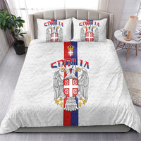 Serbia Coat Of Arms Srbija Eagle Bedding Set Traditional Serbian Heraldic Crest White Double Headed Eagle