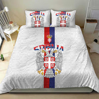 Serbia Coat Of Arms Srbija Eagle Bedding Set Traditional Serbian Heraldic Crest White Double Headed Eagle