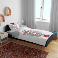 Serbia Coat Of Arms Srbija Eagle Bedding Set Traditional Serbian Heraldic Crest White Double Headed Eagle
