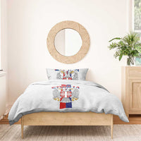 Serbia Coat Of Arms Srbija Eagle Bedding Set Traditional Serbian Heraldic Crest White Double Headed Eagle