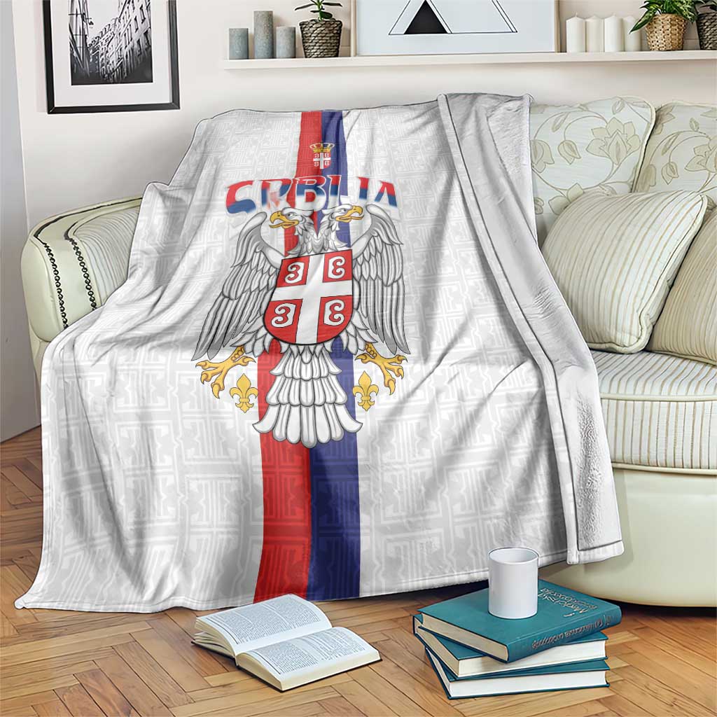 Serbia Coat Of Arms Srbija Eagle Blanket Traditional Serbian Heraldic Crest White Double Headed Eagle
