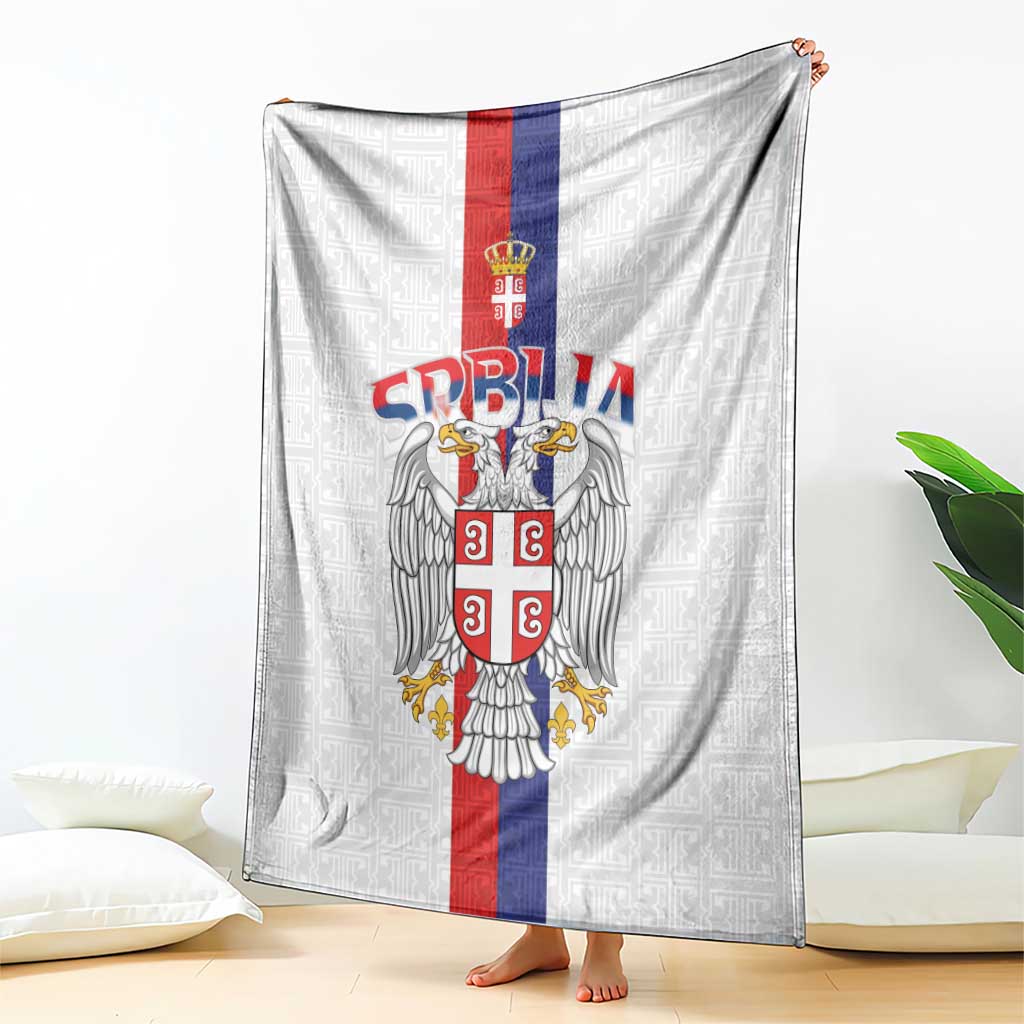Serbia Coat Of Arms Srbija Eagle Blanket Traditional Serbian Heraldic Crest White Double Headed Eagle