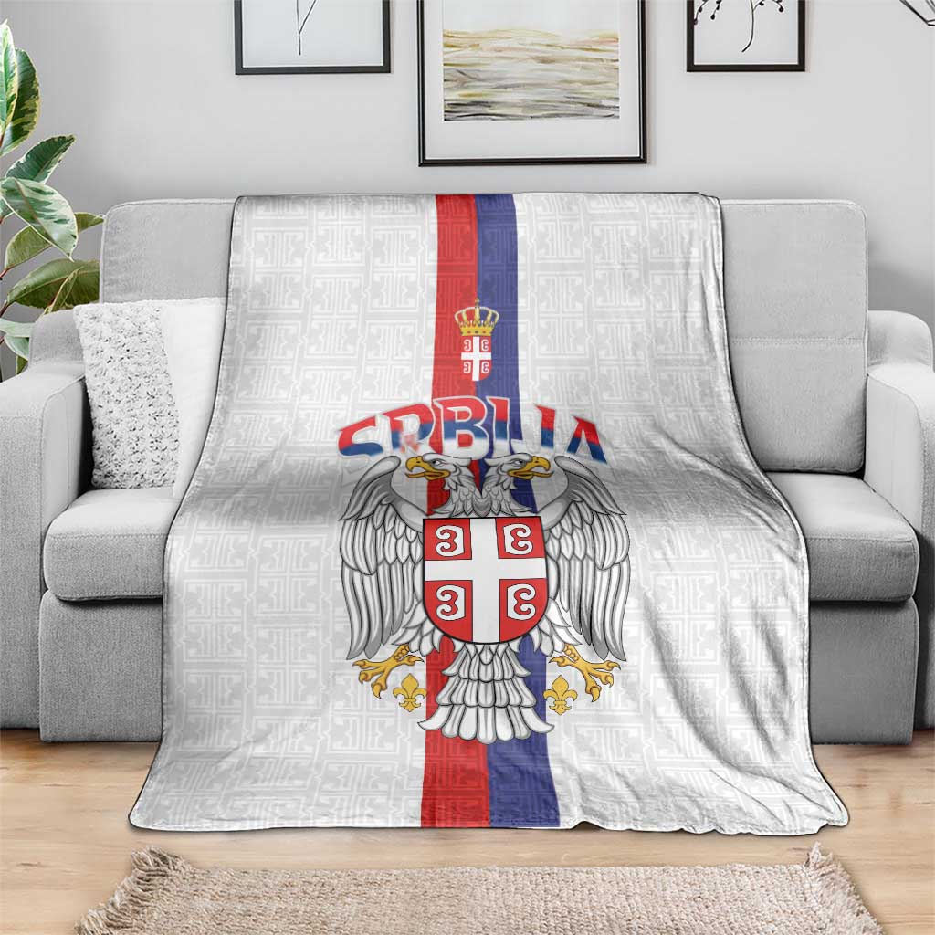 Serbia Coat Of Arms Srbija Eagle Blanket Traditional Serbian Heraldic Crest White Double Headed Eagle