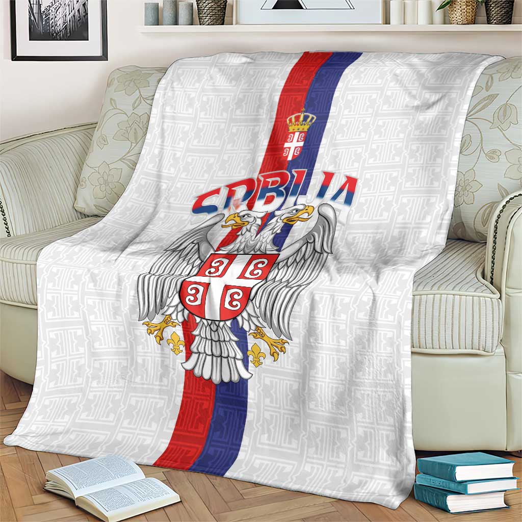 Serbia Coat Of Arms Srbija Eagle Blanket Traditional Serbian Heraldic Crest White Double Headed Eagle