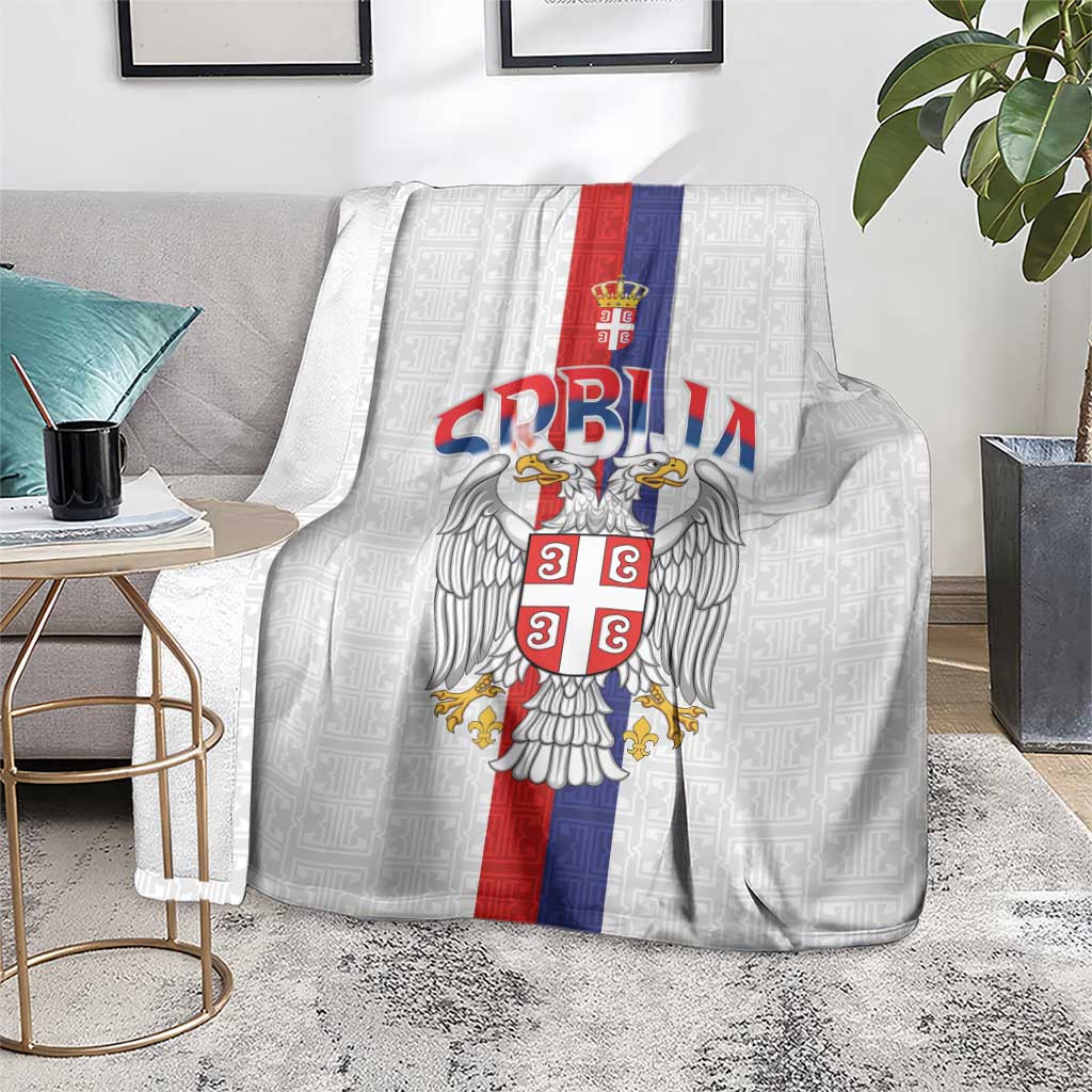 Serbia Coat Of Arms Srbija Eagle Blanket Traditional Serbian Heraldic Crest White Double Headed Eagle