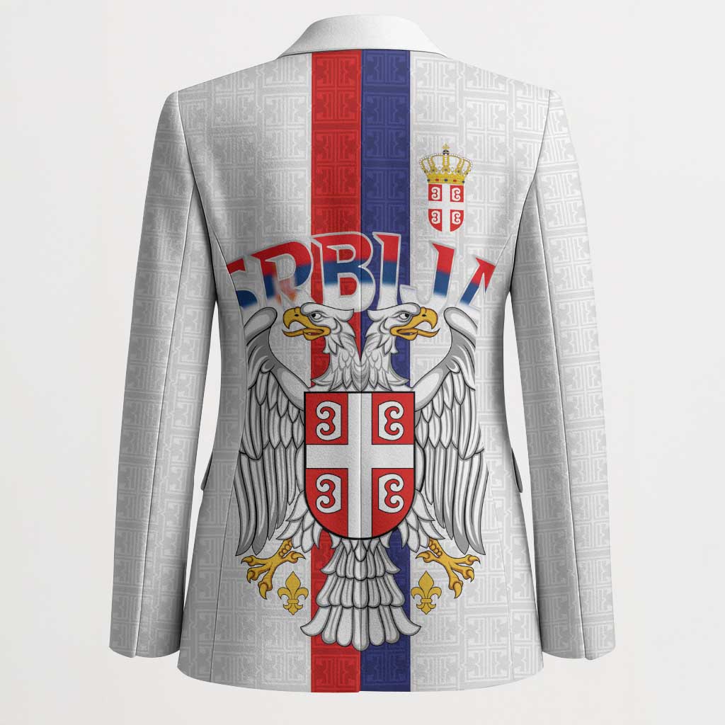 Serbia Coat Of Arms Srbija Eagle Blazer Traditional Serbian Heraldic Crest White Double Headed Eagle