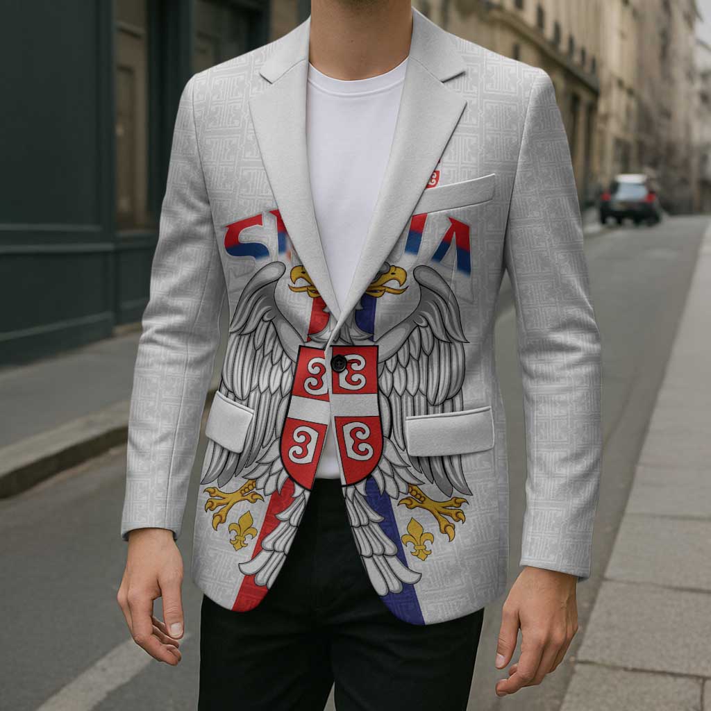 Serbia Coat Of Arms Srbija Eagle Blazer Traditional Serbian Heraldic Crest White Double Headed Eagle